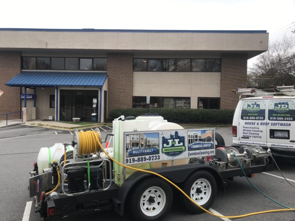Carolina Hurriclean provides experienced commercial pressure washing and exterior building cleaning services to Raleigh and surrounding areas. With commercial and/or retail property, your building is most likely a major investment and should always look its best. Most customers and investors judge your business’ abilities and reputation based solely on the appearance of your building. Keeping your building looking its best is vital!